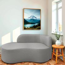 Divã Recamier Orgânico Tokyo 180cm Lado Esquerdo Bouclé Cinza - Amarena Móveis