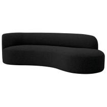 Divã Recamier Orgânico Tokyo 200cm Lado Direito Linho Preto - Amarena Móveis