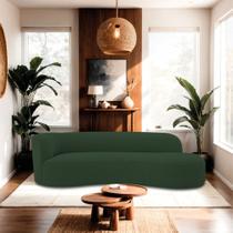 Divã Recamier Orgânico Tokyo 200cm Lado Direito Linho Verde - Amarena Móveis