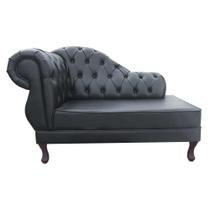 Divã Recamier Para Sala E Quarto Corano Preto 1.43m