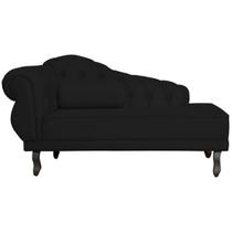 Divã Recamier Sala 150cm Em Veludo Capitonê De Luxo Pés Luis XV