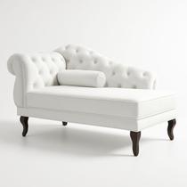 Divã Recamier Sala 150cm Em Veludo Capitonê De Luxo Pés Luis XV