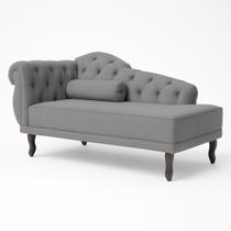 Divã Recamier Sala 150cm Em Veludo Capitonê De Luxo Pés Luis XV