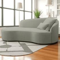 Divã Recamier Sofá Curvo Sala De Tv E Estar Recepção Inglaterra 150cm Lado Esquerdo Linho Verde Oliva- Mabe Magazine