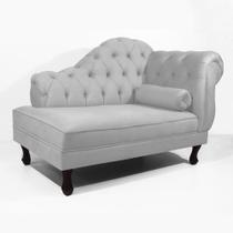 Divã Recamier Sofá Estofado Namoradeira Decorativo Sala Quarto Escritório 140x80 - Elã