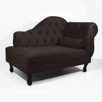 Divã Recamier Sofá Estofado Namoradeira Decorativo Sala Quarto Escritório 140x80 - Elã