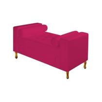 Divã Recamier Sofá Félix 100 cm Sintético Pink para Sala de Estar Recepção Quarto - AM Decor