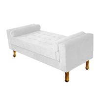 Divã Recamier Sofá Félix 100 cm Suede Branco para Sala de Estar Recepção Quarto - AM Decor