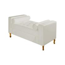 Divã Recamier Sofá Félix 120 cm Sintético Bege - AM Decor