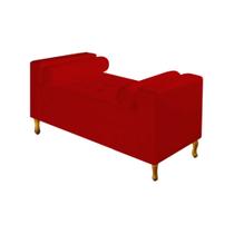 Divã Recamier Sofá Félix 120 cm Sintético Vermelho - AM Decor