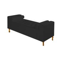 Divã Recamier Sofá Félix 160 cm Sintético Preto - AM Decor