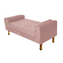 Divã Recamier Sofá Félix 160 cm Suede Rosê - AM Decor
