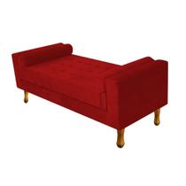 Divã Recamier Sofá Félix 160 cm Suede Vermelho - AM Decor