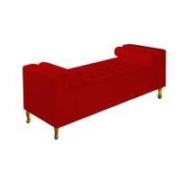 Divã Recamier Sofá Félix 195 cm Sintético Vermelho - AM Decor