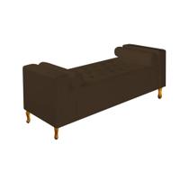 Divã Recamier Sofá Félix 195cm Sintético Marrom - AM Decor