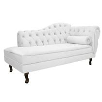 Divã Recamier Sofá Juliana 140cm Lado Esquerdo Sintético Branco - AM Decor Divã Recamier Sofá Juliana 140cm Lado Esquerdo Sintético Branco - AM Decor