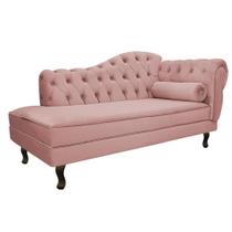 Divã Recamier Sofá Juliana 140cm Lado Esquerdo Suede Rose - AM Decor Divã Recamier Sofá Juliana 140cm Lado Esquerdo Suede Rose - AM Decor