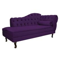Divã Recamier Sofá Juliana 140cm Lado Esquerdo Suede Roxo - AM Decor Divã Recamier Sofá Juliana 140cm Lado Esquerdo Suede Roxo - AM Decor
