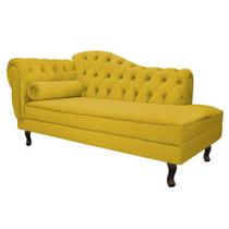 Divã Recamier Sofá Juliana 160cm Lado Direito Suede - Amarelo AM Decor - Amarena Móveis