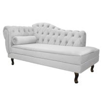 Divã Recamier Sofá Juliana 160cm Lado Direito Suede Branco - AM Decor Divã Recamier Sofá Juliana 160cm Lado Direito Suede Branco - AM Decor