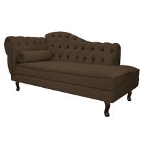 Divã Recamier Sofá Juliana 160cm Lado Direito Suede Marrom - AM Decor Divã Recamier Sofá Juliana 160cm Lado Direito Suede Marrom - AM Decor