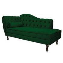 Divã Recamier Sofá Juliana 185cm Lado Direito Suede Verde - AM Decor