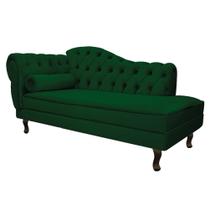 Divã Recamier Sofá Juliana 185cm Lado Direito Suede Verde - AM Decor