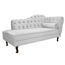 Divã Recamier Sofá Juliana 185cm Lado Esquerdo Suede Branco - AM Decor - Amarena Móveis