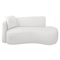 Divã Recamier Suíça Curvo Sala Recepção 150cm Lado Direito Bouclé