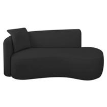 Divã Recamier Suíça Curvo Sala Recepção 150cm Lado Direito Bouclé