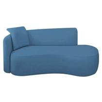 Divã Recamier Suíça Curvo Sala Recepção 150cm Lado Direito Linho