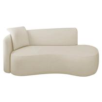 Divã Recamier Suíça Curvo Sala Recepção 150cm Lado Direito Linho