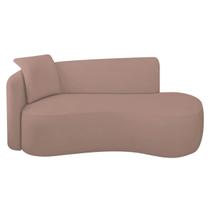 Divã Recamier Suíça Curvo Sala Recepção 150cm Lado Direito Linho