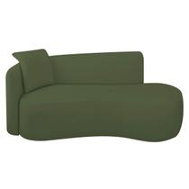 Divã Recamier Suíça Curvo Sala Recepção 150cm Lado Direito Linho