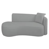 Divã Recamier Suíça Curvo Sala Recepção 150cm Lado Esquerdo Bouclé - ADJ Decor