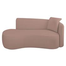 Divã Recamier Suíça Curvo Sala Recepção 150cm Lado Esquerdo Linho