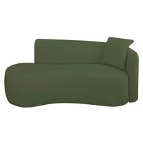 Divã Recamier Suíça Curvo Sala Recepção 150cm Lado Esquerdo Linho