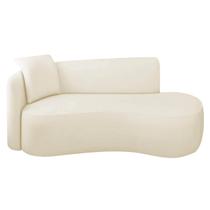 Divã Recamier Suíça Curvo Sala Recepção 150cm Ld Bouclé