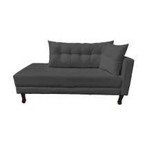 Divã Recamier Troya 1,80 Cm Lado Direito Suede Grafite