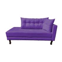 Divã Recamier Troya 1,80 Cm Lado Direito Suede Roxo