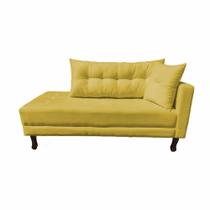 Divã Recamier Troya 2,00 Cm Lado Direito Suede Amarelo