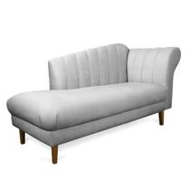 Divã Recife Suede 165 Cm Pés Chanfrado Castanho - D'rossi Cor Cinza