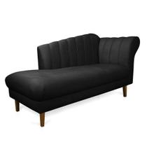 Divã Recife Suede 165 Cm Pés Chanfrado Castanho - D'rossi Cor Preto