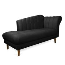 Divã Recife Suede Preto 165 cm Pés Chanfrado Castanho M11 - D'Rossi Divã Recife Suede Preto 165 cm Pés Chanfrado Castanho M11 - D'Rossi