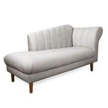 Divã Recife Veludo 165 Cm Pés Chanfrado Castanho - D'rossi Cor Cinza Divã Recife Veludo 165 Cm Pés Chanfrado Castanho - D'rossi Cor Cinza