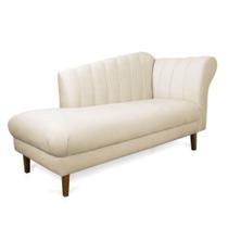 Divã Recife Veludo Bege 165 Cm Pés Chanfrado Castanho - D'rossi Divã Recife Veludo Bege 165 Cm Pés Chanfrado Castanho - D'rossi