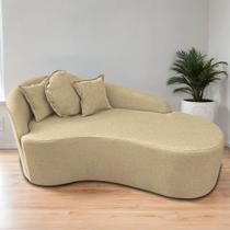 Divã Sofá Forma Orgânica Curvo Linho Para Salas e Consultorio Aurea