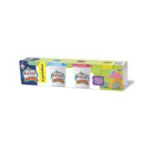 Diver Massa - Kit Com 4 Potinhos Sortidos - Massa De Modelar 8064 (Un 1.000)