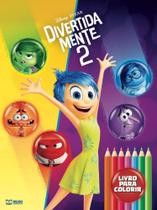 Divertida mente 2 - livro de colorir c/ quebra cabeças e 12 lápis de cor - kit diversão