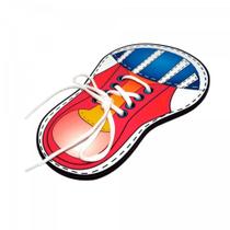 Divertilaço Brinquedo Educativo Amarrar Tênis em Madeira - Maninho